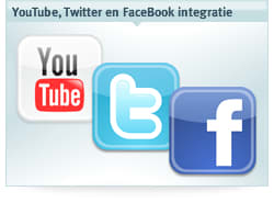 YouTube, Twiter en Facebook integratie