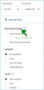 filter duurzame energie